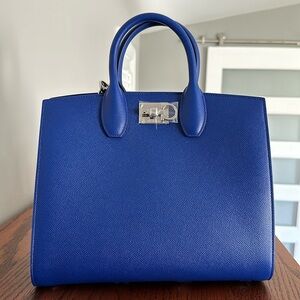 Stunning Blue Ferragamo Studio Box Bag